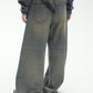 Cotton extra relaxed straight-leg fleece jeans | 2 color