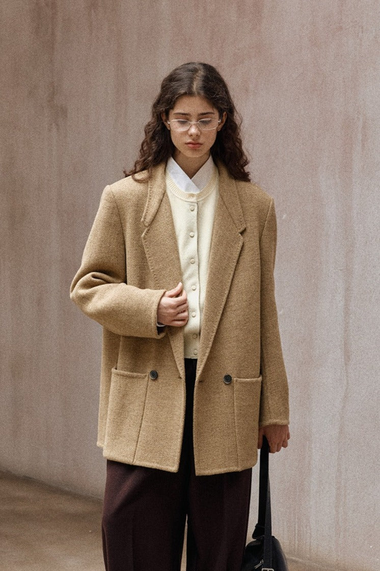 100% wool structured minimalist design jacket | 2 color