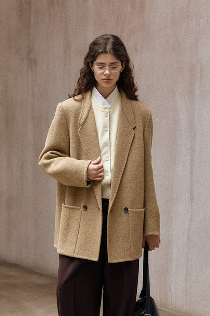 100% wool structured minimalist design jacket | 2 color
