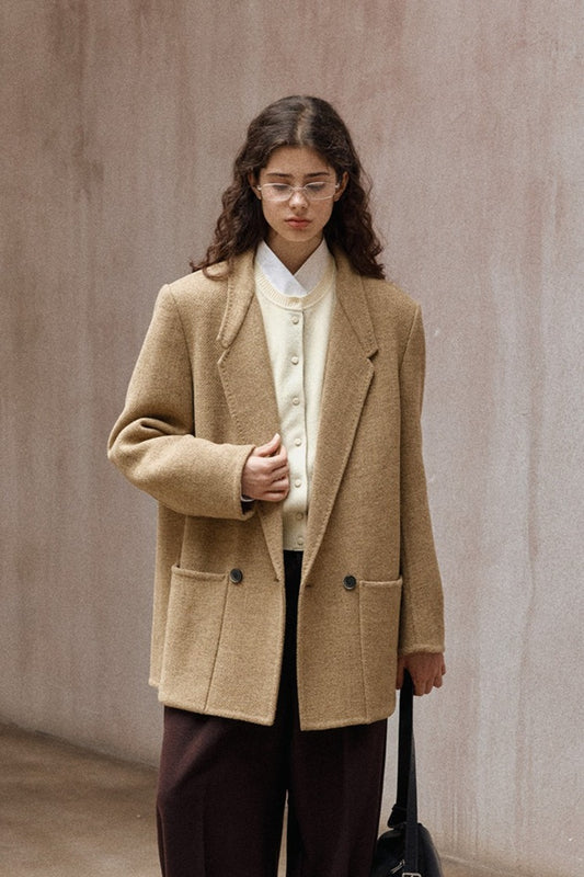 100% wool structured minimalist design jacket | 2 color