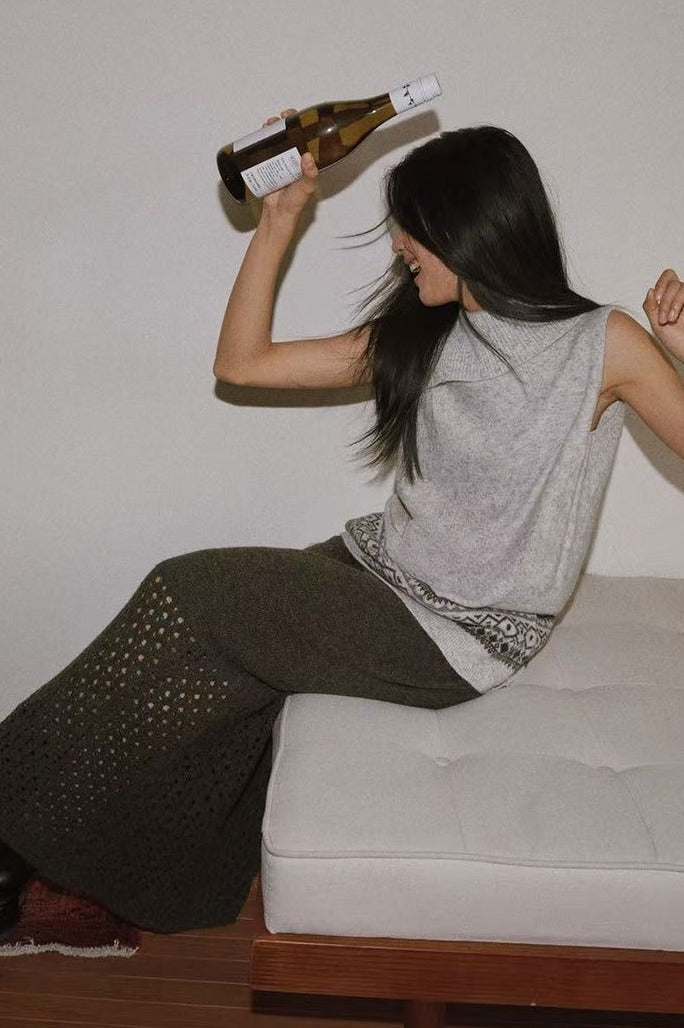 Fair-isle knit vest | 3 color