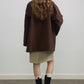Mid-length contrasting collar jacket | 2 color