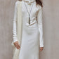 Cotton blend minimalist henry collar dress | 3 color
