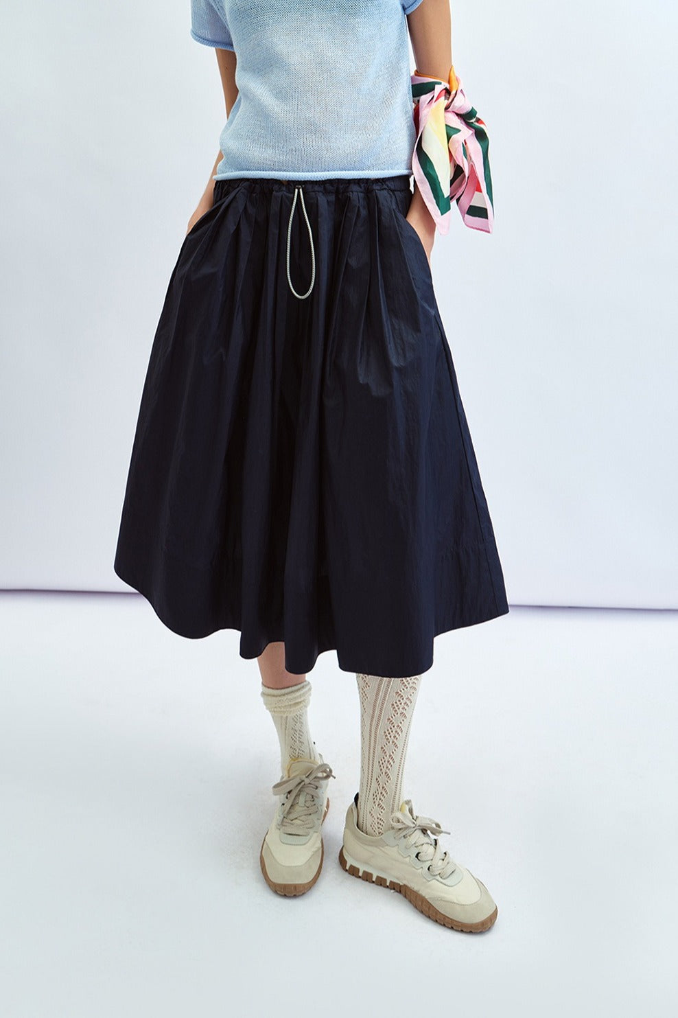 Versatile solid midi skater skirt | 3 color