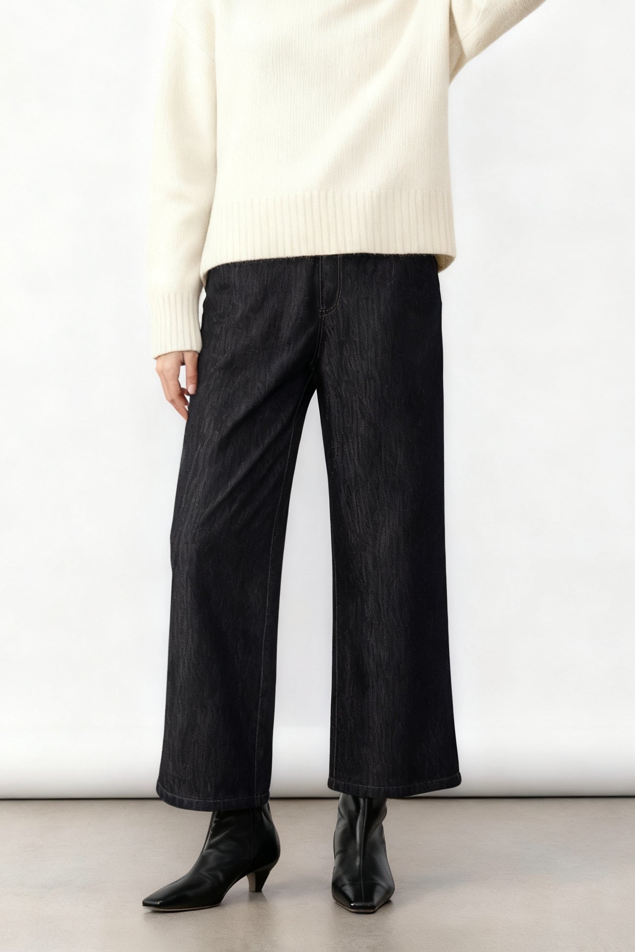 vaqueros rectos de mezcla de algodón con forro polar