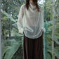 Cotton blend pleated waist casual wide leg pants | 3 color