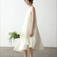 100% cotton ruffled design sleeveless dress | 4 color