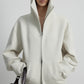 Cotton blend sleek air hoodie jacket | 4 color