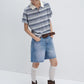 Cotton blend stripped pattern polo t-shirt | 3 color