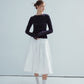 100% cotton elastic waist voluminous hem midi skirt | 2 color