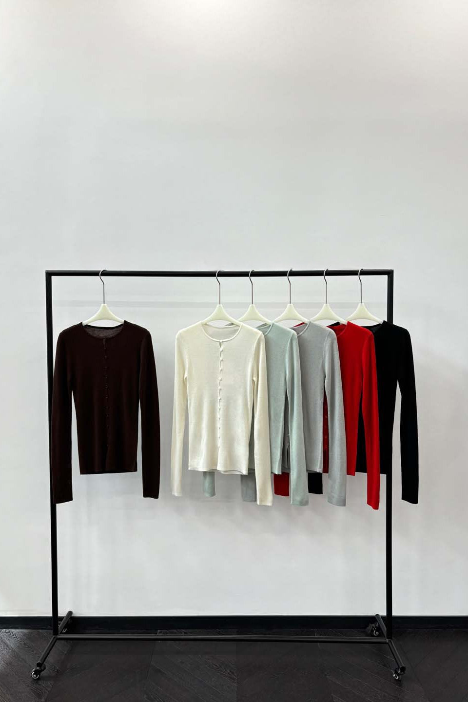 Wool containing slim knitwear | 6 color