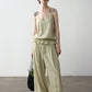 Viscose blend wrinkled fabric elastic cuff pants | 4 color