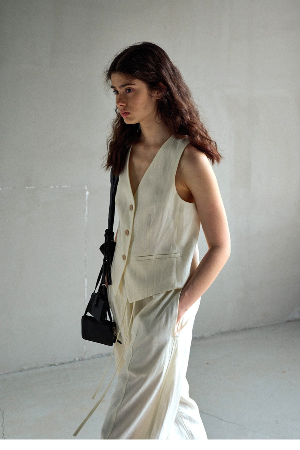 Gilet court Tencel-lin | 2 couleurs