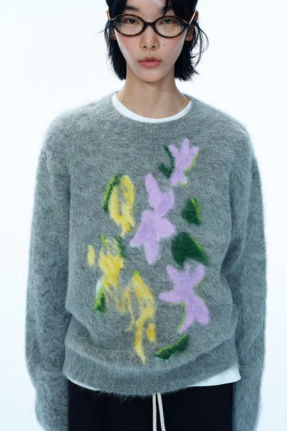 Alpaca blend soft and cozy jacquard sweater | 4 color