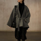 Wool blend loose-fit batwing silhouette jacket | 2 color