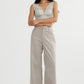 Cotton blend straight leg corduroy versatile pants | 2 color