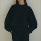 Cotton blend silhouette minimalist fleece hoodie | 3 color