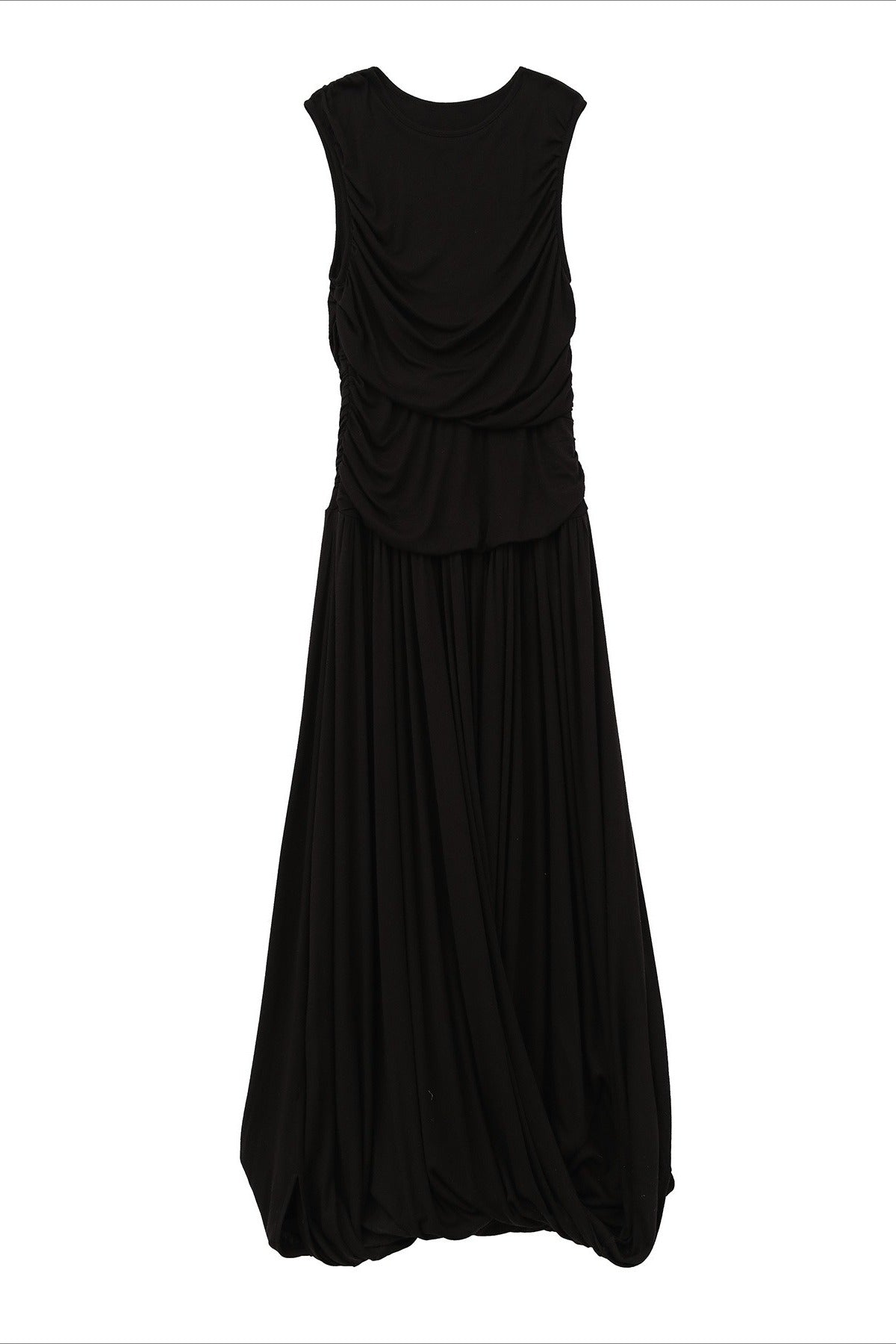 Asymmetric pleated drape tank dress | 3 color
