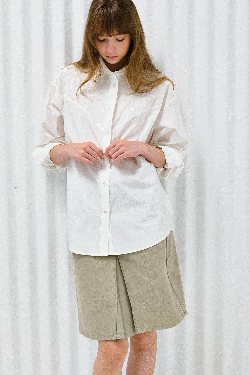 100% cotton embroidery shirt | 2 color