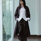Cotton textured fabric relaxed fit trench coat | 2 color