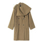 Romantic scarf collar mid-length trench coat | 2 color