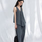 Lyocell blend irregular hemline top | 2 color