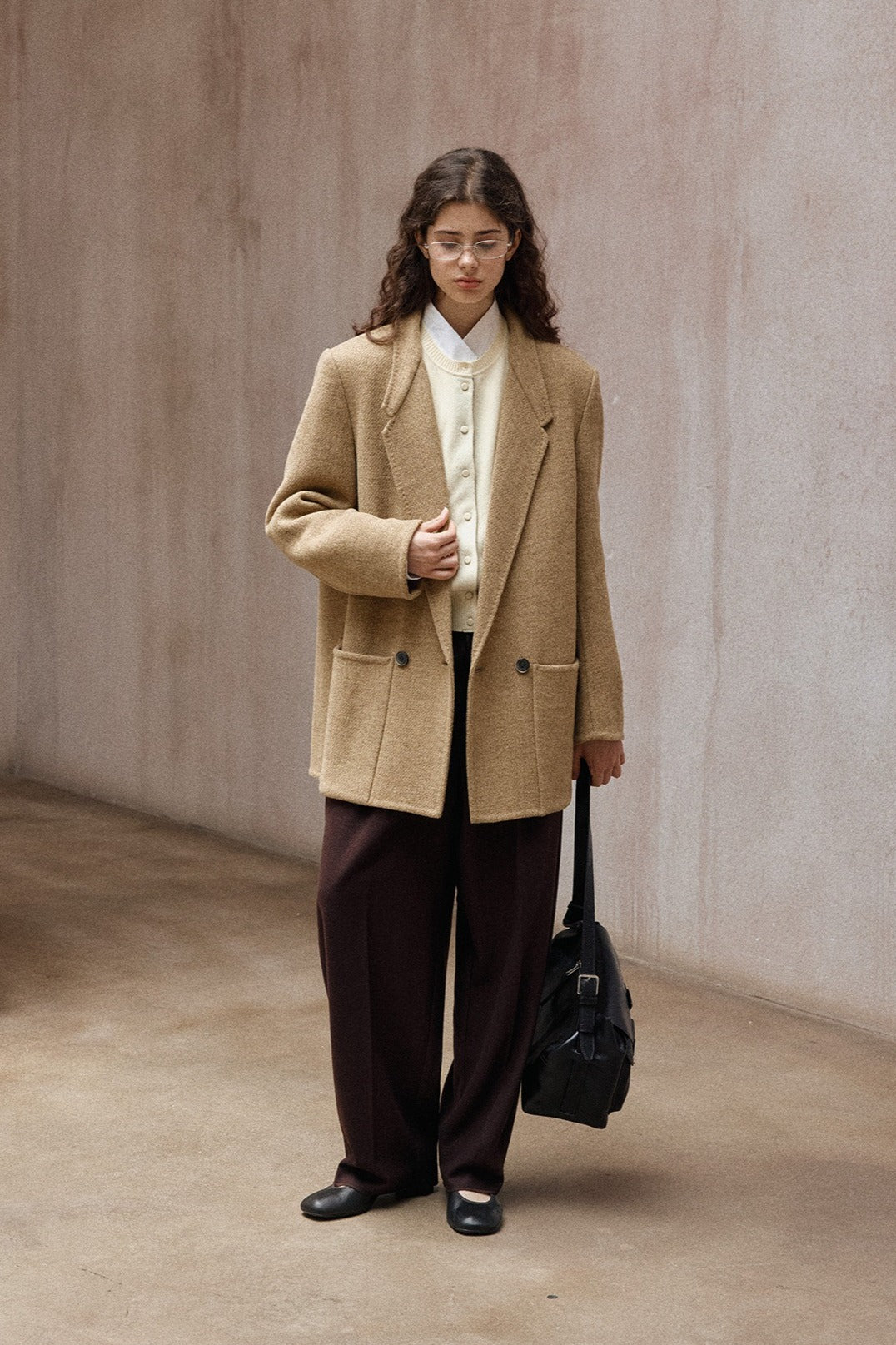 100% wool classic round neck cardigan | 4 color