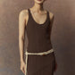 Rib-knit tank in acrylic-Lyocell-linen | 3 color