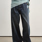 Cotton straight-leg frayed hem distressed jeans | 3 color