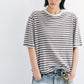 Relaxed-fit striped loose T-shirt | 4 color