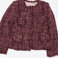 Wool blend cherry-red waisted tweed jacket