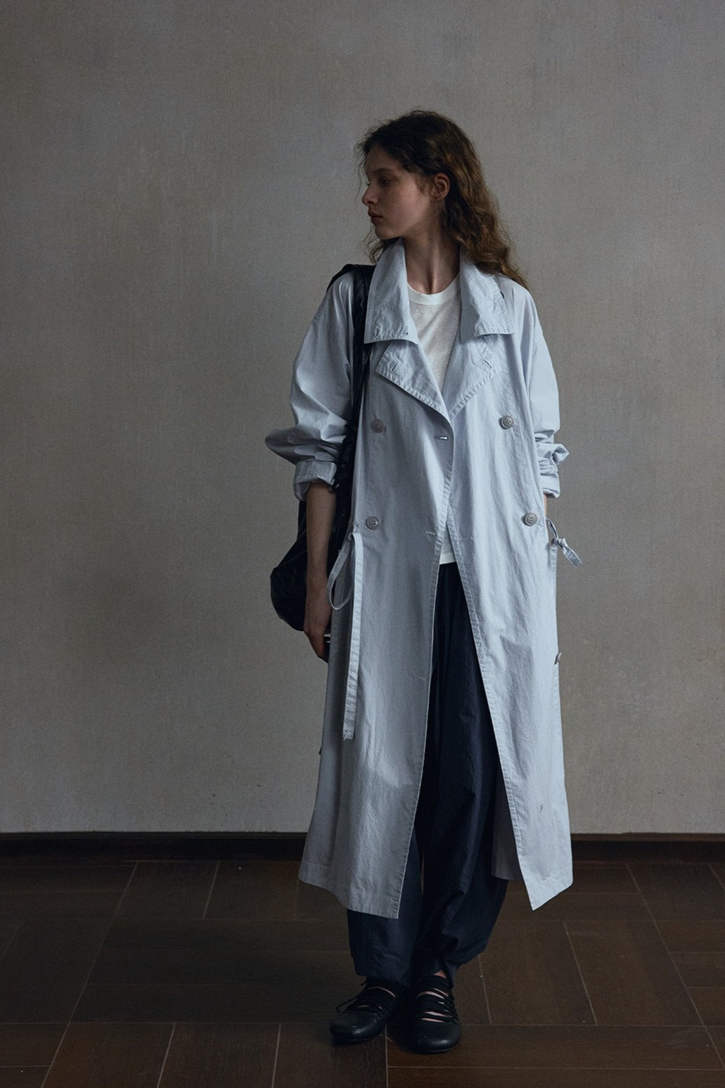 100% cotton lightweight washed finish trench coat | 3 color