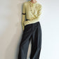 Cotton blend banana silhouette pants with a belt | 2 color