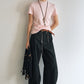 Cotton blend semi-high neck waisted t-shirt | 5 color