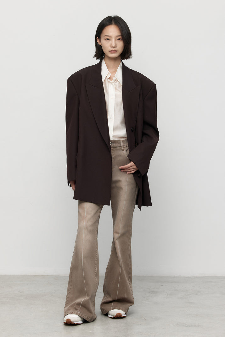Loose waisted silhouette suit jacket | 3 color