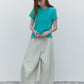 Lyocell-cotton lantern shape relaxed-fit pants | 6 color