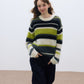 Wool blend loose and soft striped sweater | 3 color