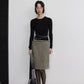 Sheep wool blend retro-inspired corduroy skirt | 2 color