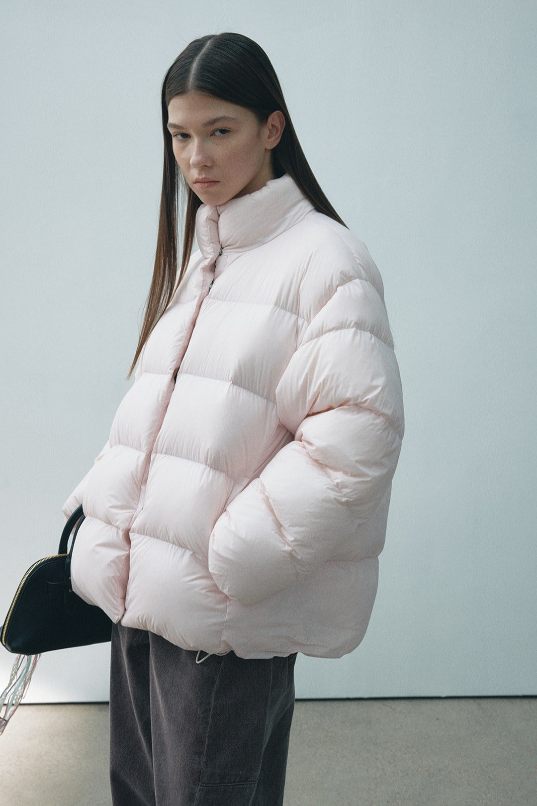 Lightweight high-neck oversized down jacket | 5 color