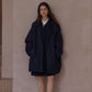 Cotton blend loose fit cocoon silhouette crinkled fabric jacket | 2 color
