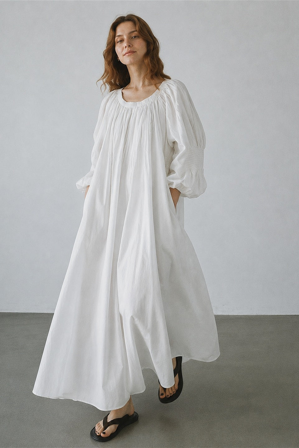 Robe longue en coton multi-positions | 2 couleurs