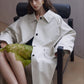 Cotton blend relaxed fit trench coat with a belt |  2 color