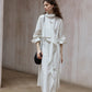 Cotton blend irregular flutter collar lightweight trench coat | 3 color