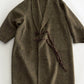Wool-silk-angora ultra-loose V-neck over coat | 3 color