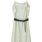 Lightweight lace trim raw-edge elegant dress with a belt | 3 color