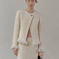 Textured wool blended one button jacket | 3 color