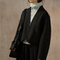 Wool-alpaca structured fit cropped jacket | 4 color