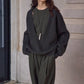 100% wool cozy loose-fit V-neck sweater | 4 color