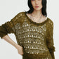 Wool blend airy open-knit hole knitwear | 2 color