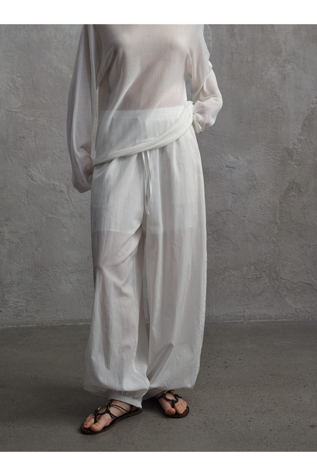 Pantalon léger lanterne en viscose-coton | 3 couleurs